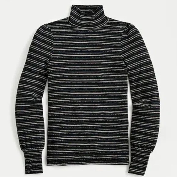 CJ. CREW Metallic Stripe Turtleneck Sweater , M - Picture 8 of 10